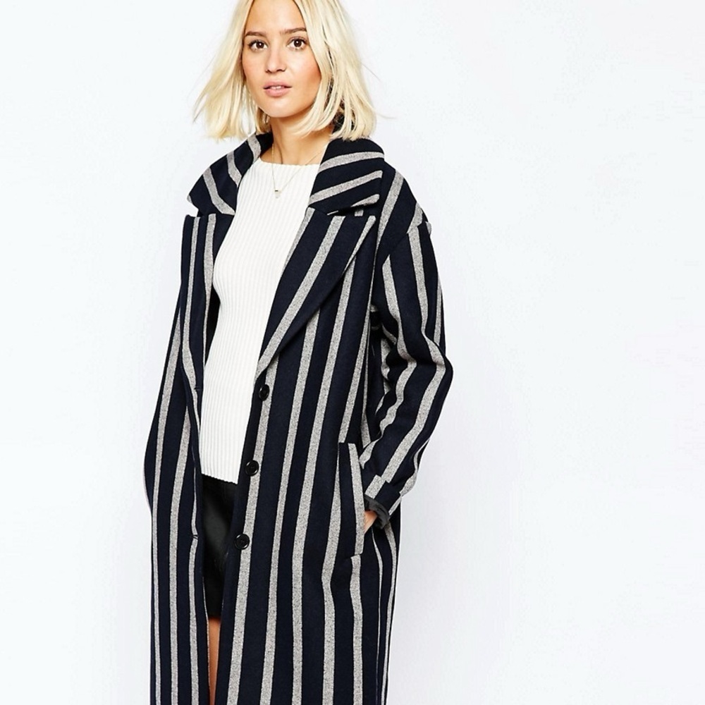 NWT SELECTED FEMME wool striped coat